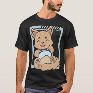 Gaming Dingo Playing Video Game Lover Cute Chibi A T-Shirt
