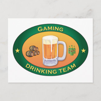 Gaming Drinking Team Postcard