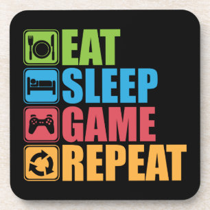 Gaming - Eat, Sleep, Game, Repeat - Gamer, Funny Coaster