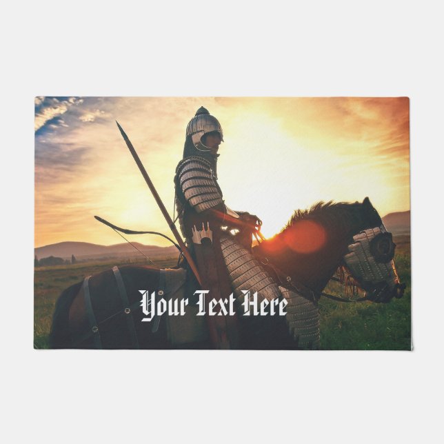 Gaming Fantasy Medieval Mounted Knight Doormat (Front)