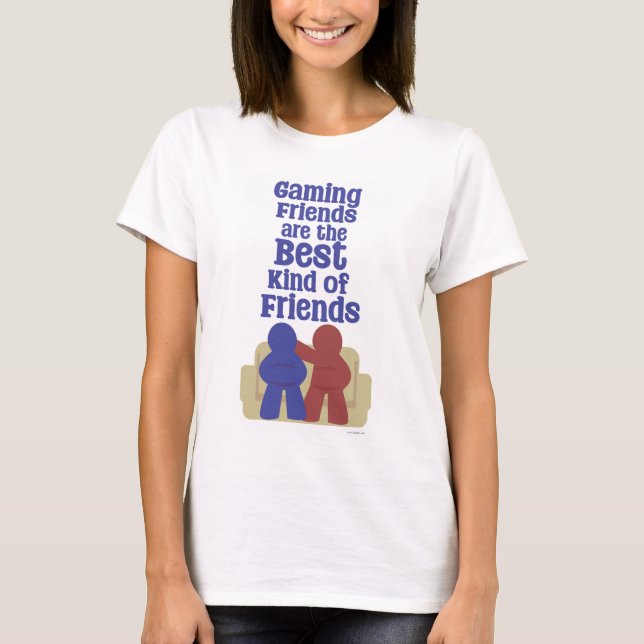 Gaming Friends Are Best Fun Light Style Design T-Shirt (Front)