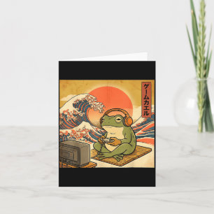 Gaming Frog Art Ukiyo-e Japanese Gamer Anime Men W Card