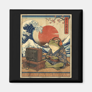 Gaming Frog Art Ukiyo-e Japanese Gamer Anime Men W Magnet