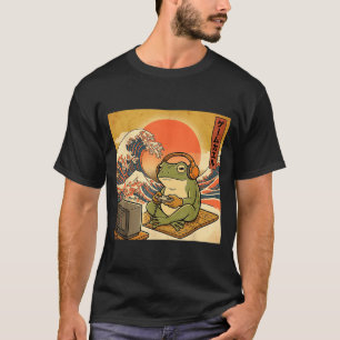 Gaming Frog Art Ukiyo-e Japanese Gamer Anime Men W T-Shirt