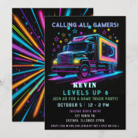 Gaming Fun Neon Glow Game Truck Birthday