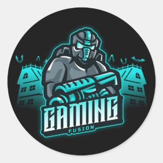 Gaming Fusion Retro Gamer Classic Round Sticker