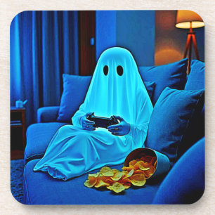 Gaming Ghost Cozy Night In Design Coaster