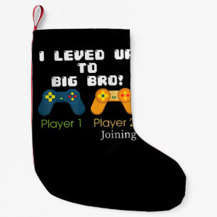 Gaming Gift I Level Up To Big Bro Brother Present Small Christmas Stocking