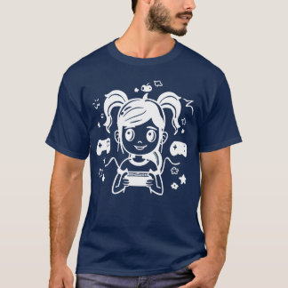 Gaming Girl Cartoon family girl T-Shirt