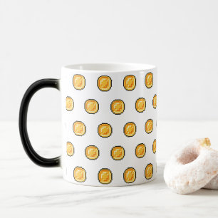 Gaming Gold Coin 8-Bit Pixel Style Pattern Magic Mug