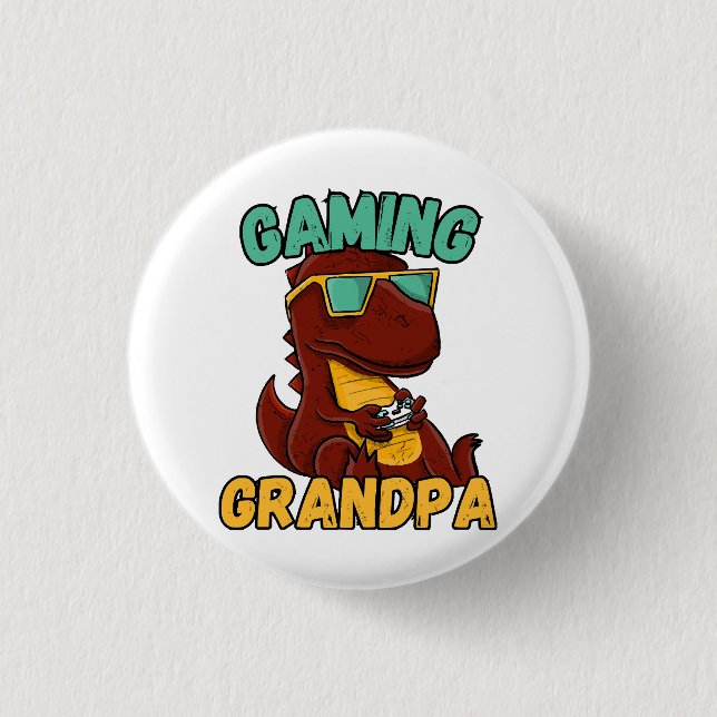  Gaming Grandpa 1 Inch Round Button (Front)