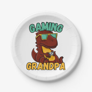 Gaming Grandpa Paper Plate