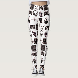 Gaming Graphics   Gamer Black, White and Pink Leggings