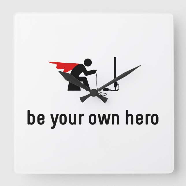 Gaming Hero Square Wall Clock (Front)
