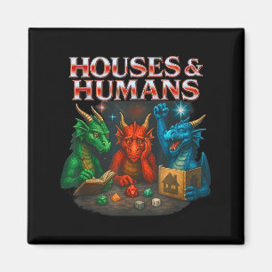 Gaming Houses And Humans Funny Game Rpg Gamer Men  Magnet