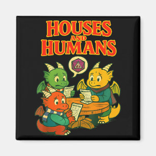 Gaming Houses And Humans Funny Rpg Gamer Men Boys  Magnet