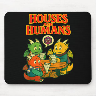 Gaming Houses And Humans Funny Rpg Gamer Men Boys  Mouse Pad