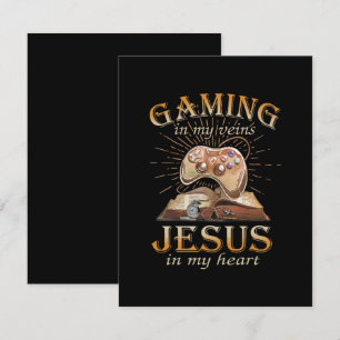 Gaming In My Veins Jesus In My Heart Enclosure Card