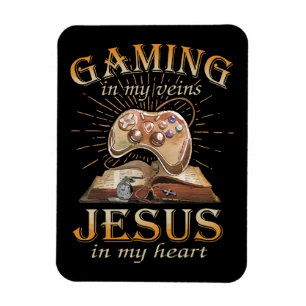 Gaming In My Veins Jesus In My Heart Magnet