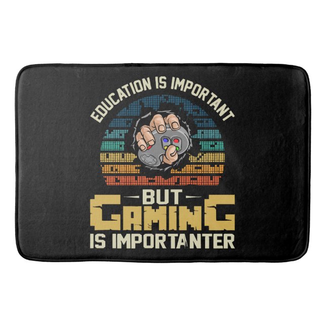 gaming is importanter bath mat (Front)