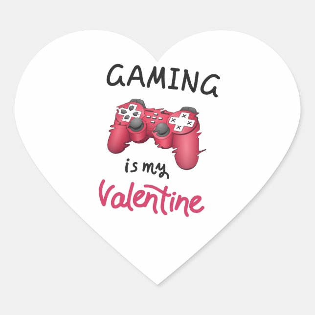 Gaming is my Valentine Heart Sticker (Front)