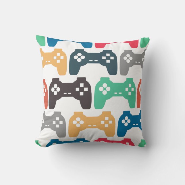 Gaming Joystick Throw Pillow (Front)
