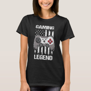 Gaming Legend American Gamer Video Game Us Flag V T-Shirt