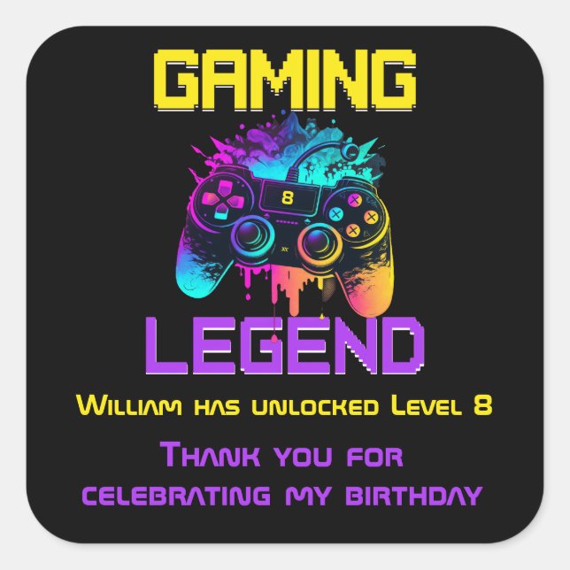 Gaming Legend Square Sticker (Front)