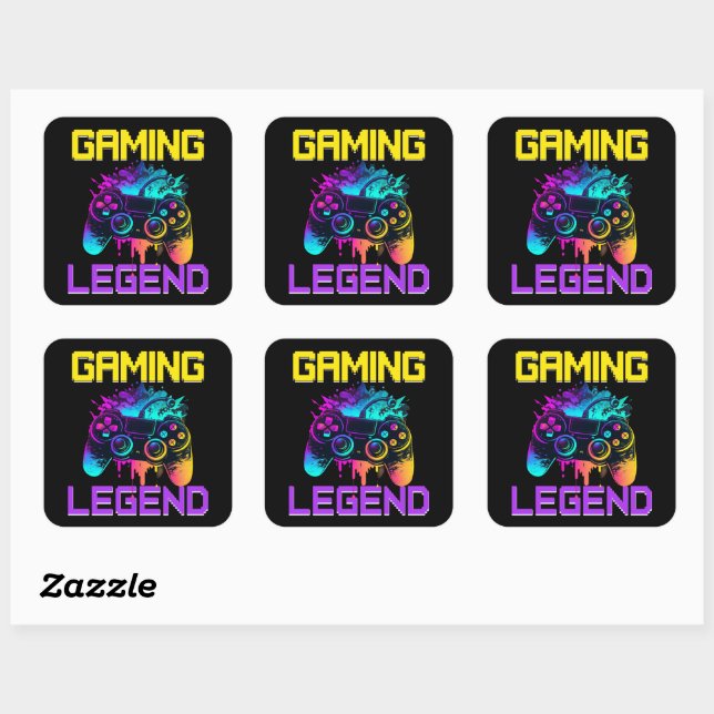 Gaming Legend Square Sticker (Sheet)