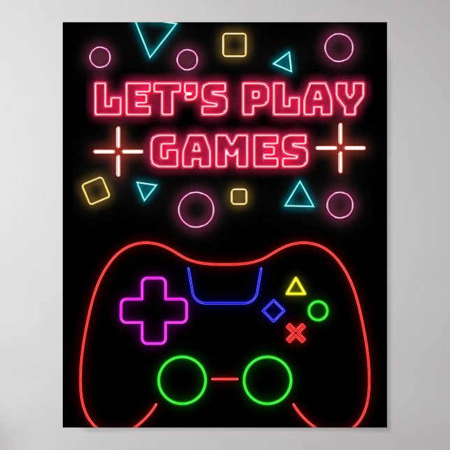 Gaming Lets Play Games Poster (Front)