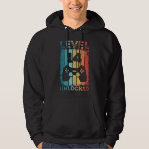 Gaming Level 14 Unlocked 14th Birthday Gift Gamer Hoodie