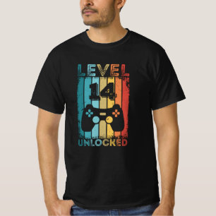 Gaming Level 14 Unlocked 14th Birthday Gift Gamer T-Shirt