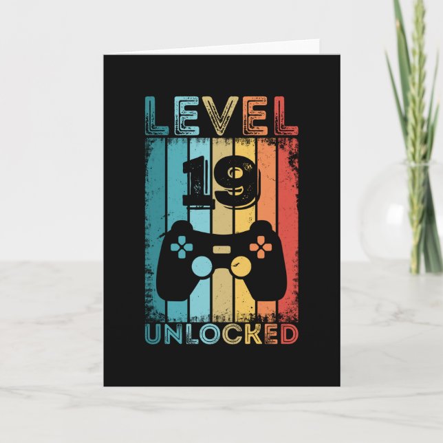 Gaming Level 19 Unlocked 19th Birthday Gift Gamer Card (Front)