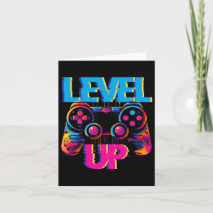 Gaming Level Up Game Controller Video Game Pop Art Card