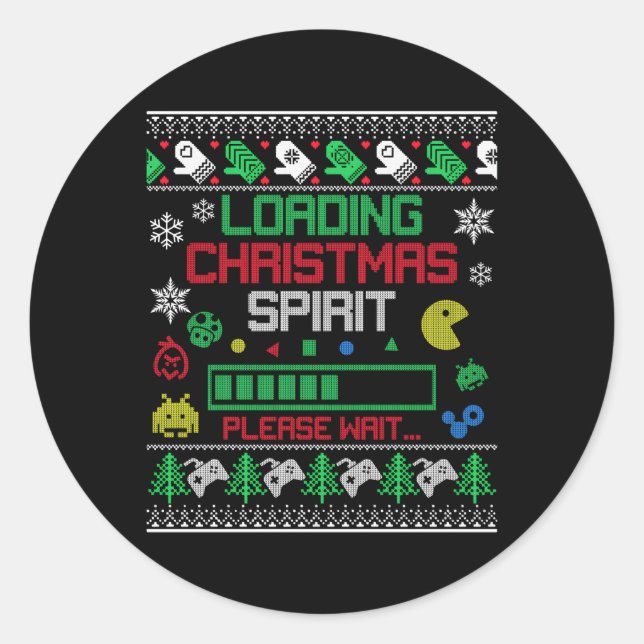 Gaming Loading Spirit For Gamer Ugly Classic Round Sticker (Front)