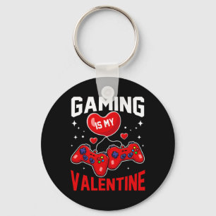 Gaming Lover Heart Dating Gamer Valentine Days Cou Keychain