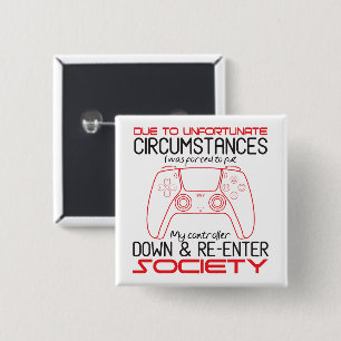 Gaming Lovers Put My Controller Down Funny Gamer 2 Inch Square Button