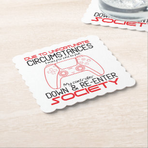 Gaming Lovers Put My Controller Down Funny Gamer Paper Coaster