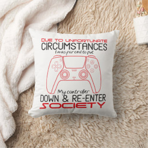 Gaming Lovers Put My Controller Down Funny Gamer Throw Pillow