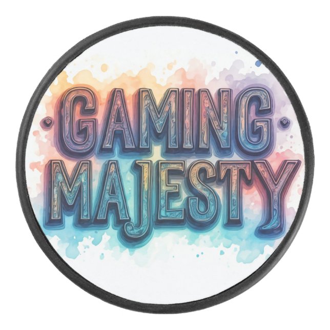 Gaming Majesty  Hockey Puck (Front)