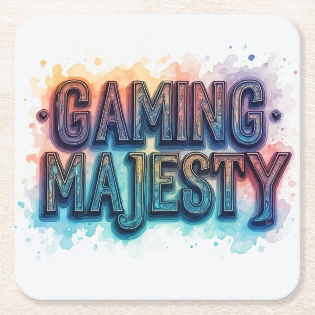 Gaming Majesty  Square Paper Coaster (Front)
