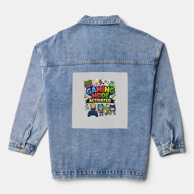 Gaming Mode Activated Denim Jacket (Back)