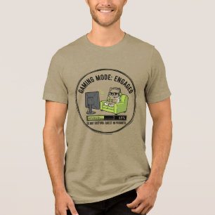 Gaming Mode Engaged Sloth Funny Video Game T-Shirt Tri-Blend Shirt