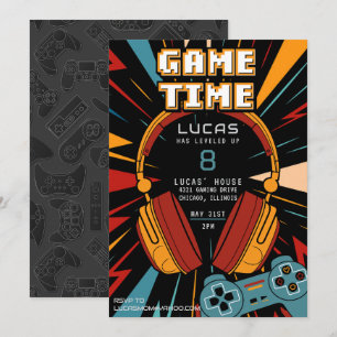 Gaming Modern Fun Birthday Invitation