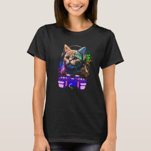 Gaming Munchkin Cat Player Animal Video Gamer Men T-Shirt