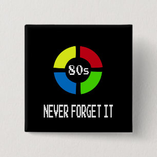 Gaming - Never Forget Is 80's Gamer Gadget 2 Inch Square Button