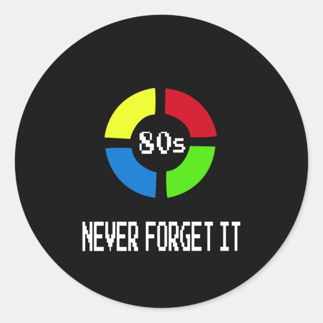 Gaming - Never Forget Is 80's Gamer Gadget Classic Round Sticker (Front)