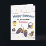 Gaming Personalized Birthday Card For Grandson  <br><div class="desc">Gaming Personalized Birthday Card For Grandson  

Change the text Grandson to anything you like and also change the inside text.

Designed by Cards Inspired.</div>