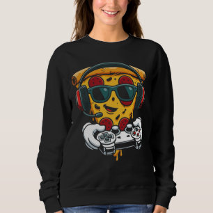 Gaming Pizza Funny Video Gamer Snack Food Lover Me Sweatshirt
