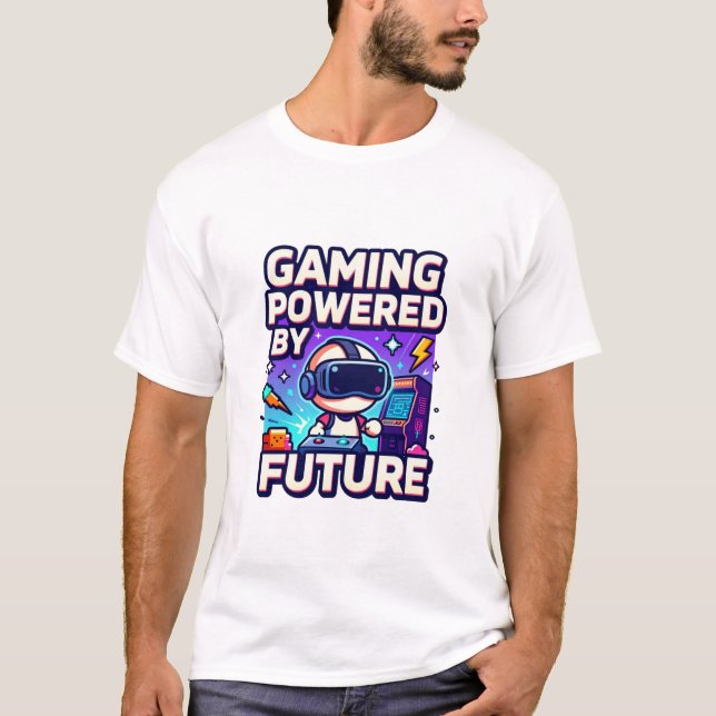 Gaming Powered By Future VR Design T-Shirt (Front)
